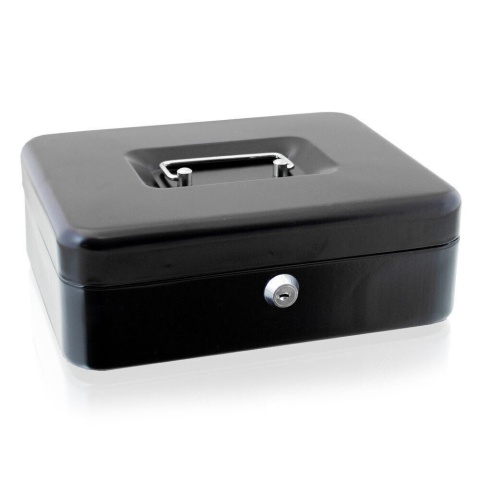 Metalowa kasetka na pieniądze z zamkiem – walizka do transportu i przechowywania gotówki