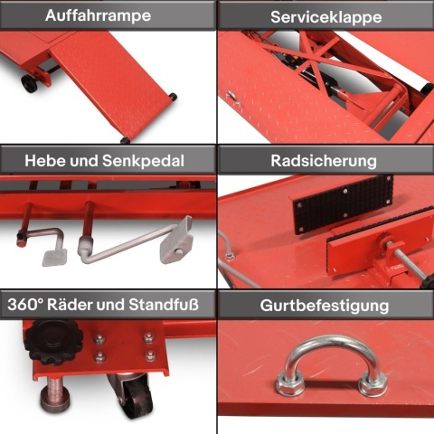 Hydrauliczny podnośnik motocyklowy Bituxx 460 kg – platforma serwisowa, regulowany lift