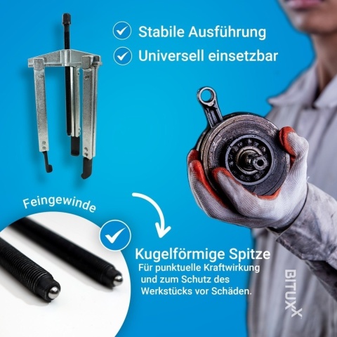 Ściągacz do łożysk 12 el. Bituxx – 2 i 3-ramienny zestaw profesjonalny