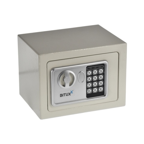 Bituxx Sejf biurowy/domowy – kasetka zamek elektroniczny + 2 klucze