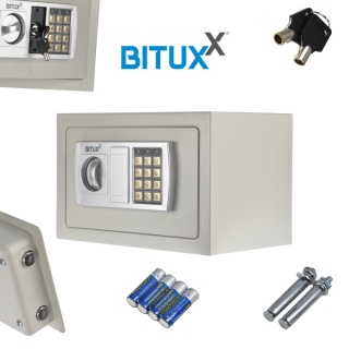 Sejf meblowy jasnoszary z zamkiem elektronicznym – kompaktowa kasetka do domu i biura