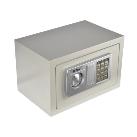 Sejf meblowy jasnoszary z zamkiem elektronicznym – kompaktowa kasetka do domu i biura