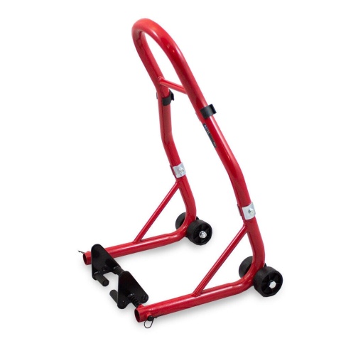 Uchwyt do przedniego koła motocykla Bituxx 250 kg – czerwony stojak gumowany