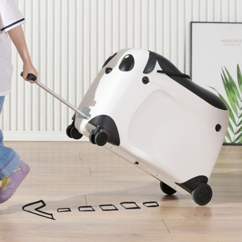 Walizka Podróżna dziecięca Jeździjk Panda miętowa z Siedziskiem BERWIN