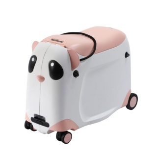 Walizka dziecięca z siedziskiem Lotniskowa Jeździk bagaż podręczny Panda różowa