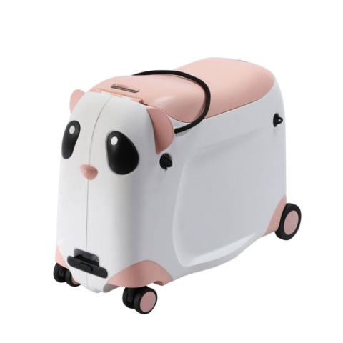 Walizka dziecięca z siedziskiem Lotniskowa Jeździk bagaż podręczny Panda różowa