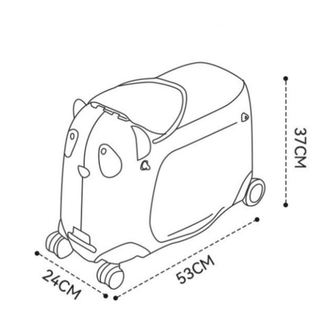Walizka dziecięca z siedziskiem Lotniskowa Jeździk bagaż podręczny Panda różowa
