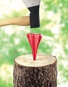 Zestaw 3 czerwonych klinów rozłupujących do drewna – trwałe kliny stalowe do pracy leśnej i kominkowej