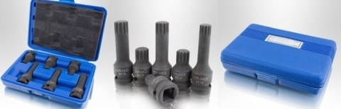 Zestaw 6 kluczy udarowych Spline / XZN BITUXX 1/2″ – M14, M16, M18 (43 mm i 78 mm)