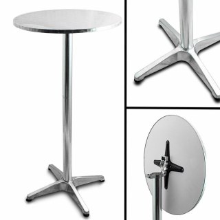 ALUMINIOWY STÓŁ STOLIK BISTRO BAROWY DO BARU PUBU BAREK Ø 60 cm Z REGULACJĄ