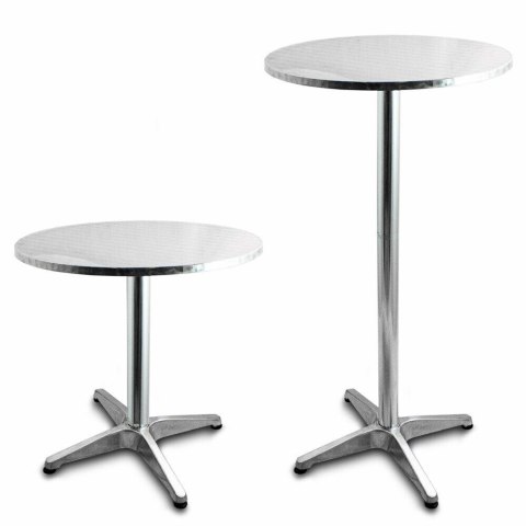 ALUMINIOWY STÓŁ STOLIK BISTRO BAROWY DO BARU PUBU BAREK Ø 60 cm Z REGULACJĄ