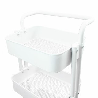 BEŻOWY WÓŻEK KUCHENNY BAREK NA KÓŁKACH Z PRZEGRODAMI WIELOFUNKCYJNY