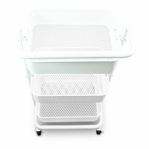 BEŻOWY WÓŻEK KUCHENNY BAREK NA KÓŁKACH Z PRZEGRODAMI WIELOFUNKCYJNY