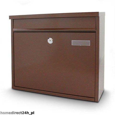 BRĄZOWA SKRZYNKA NA LISTY POCZTOWA STALOWA NAŚCIENNA SOLIDNA