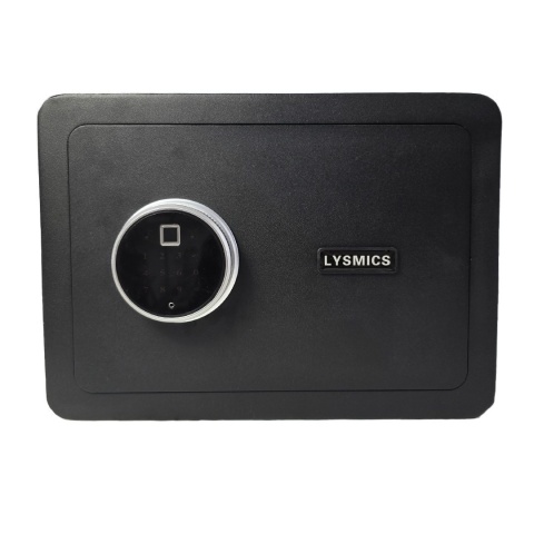 Bituxx czarny sejf biometryczny – elektroniczny szyfr + odcisk palca i klucze, sejf domowy/biurowy