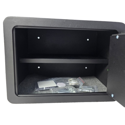 Bituxx czarny sejf biometryczny – elektroniczny szyfr + odcisk palca i klucze, sejf domowy/biurowy