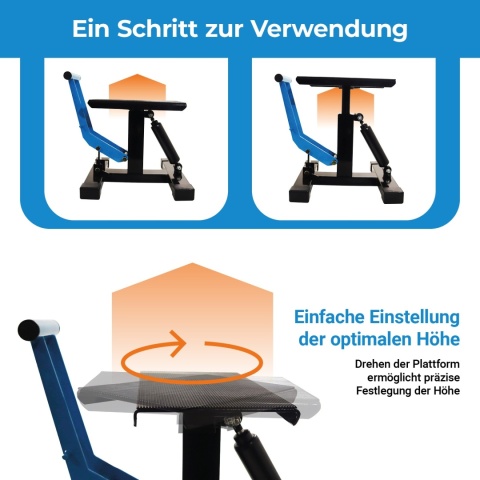 Bituxx podnośnik do motocykla z amortyzatorem – max. 150 kg, uniwersalny