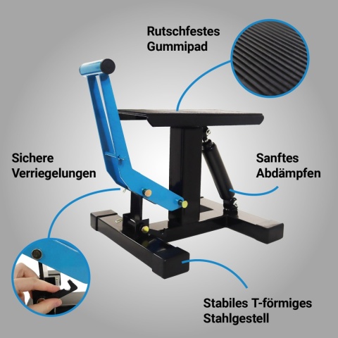 Bituxx podnośnik do motocykla z amortyzatorem – max. 150 kg, uniwersalny