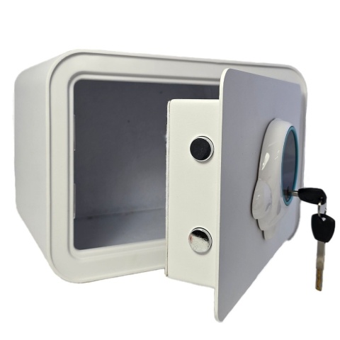 Bituxx biały sejf elektryczny na kod i klucz – sejf domowy/biurowy z funkcją skarbonki