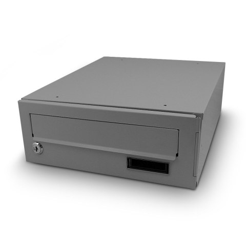 CIEMNOSZARA SKRZYNKA NA LISTY POCZTOWA DO WMUROWANIA STALOWA