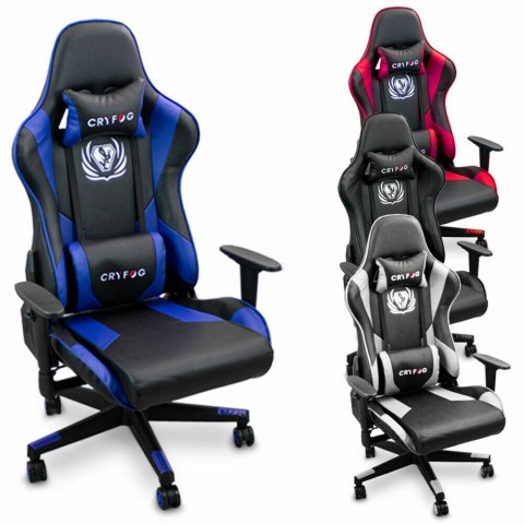 CRYFOG CZARNO-BIAŁE KRZESŁO GAMINGOWE OBROTOWE FOTEL DO GIER KOMPUTEROWYCH