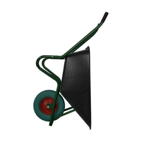 CZARNA BUDOWLANA TACZKA OGRODOWA PVC JEDNOKOŁOWA Z ZIELONYM KOŁEM PU 100L