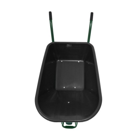 CZARNA BUDOWLANA TACZKA OGRODOWA PVC JEDNOKOŁOWA Z ZIELONYM KOŁEM PU 100L