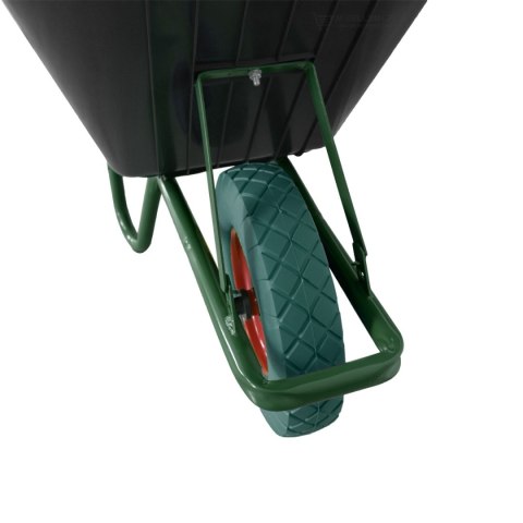 CZARNA BUDOWLANA TACZKA OGRODOWA PVC JEDNOKOŁOWA Z ZIELONYM KOŁEM PU 100L