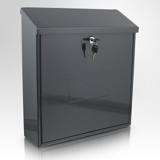 CZARNA SKRZYNKA NA LISTY POCZTOWA NOWOCZESNA NAŚCIENNA SOLIDNA