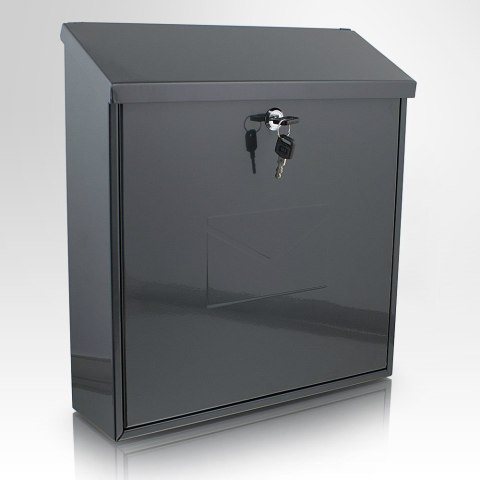 CZARNA SKRZYNKA NA LISTY POCZTOWA NOWOCZESNA NAŚCIENNA SOLIDNA