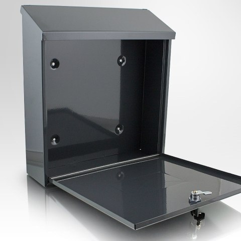 CZARNA SKRZYNKA NA LISTY POCZTOWA NOWOCZESNA NAŚCIENNA SOLIDNA