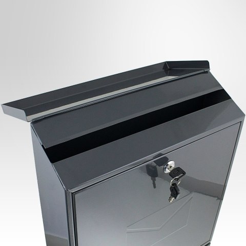 CZARNA SKRZYNKA NA LISTY POCZTOWA NOWOCZESNA NAŚCIENNA SOLIDNA