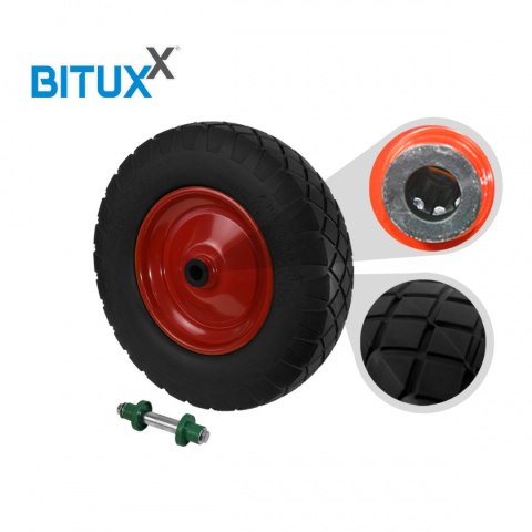 CZARNE KOŁO PEŁNE DO TACZKI WÓZKA BEZDĘTKOWE OŚKA W ZESTAWIE