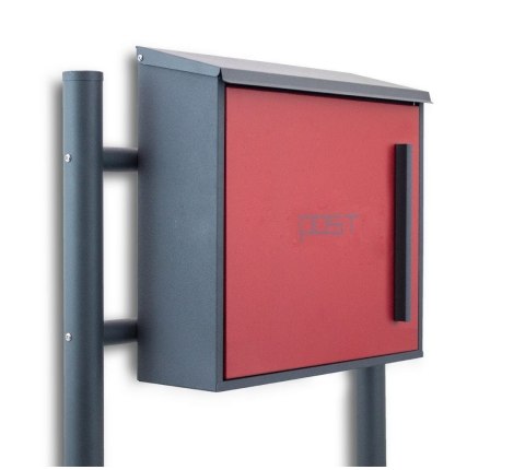 CZERWONA SKRZYNKA NA LISTY POCZTOWA WOLNOSTOJĄCA NOWOCZESNA ZAMYKANA
