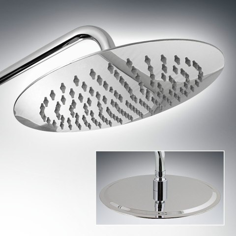 DESZCZOWNICA OKRĄGŁA 25 CM NATRYSK NOWOCZESNY ZE STALI NIERDZEWNEJ