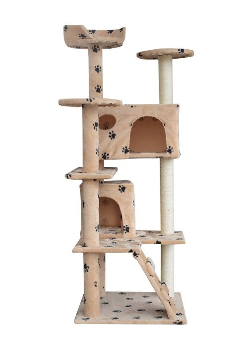 DRAPAK DLA KOTA 133CM BEŻOWY W ŁAPKI 2 DOMKI PLATFORMY WIDOKOWE