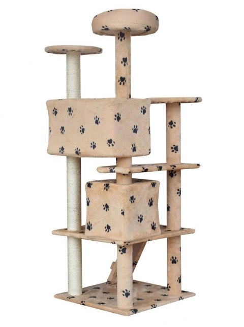 DRAPAK DLA KOTA 133CM BEŻOWY W ŁAPKI 2 DOMKI PLATFORMY WIDOKOWE