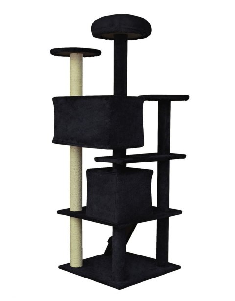 DRAPAK DLA KOTA 133CM CZARNY DRZEWKO Z ZABAWKAMI PLATFORMY WIDOKOWE