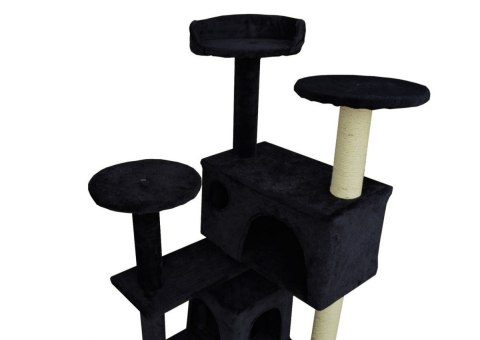 DRAPAK DLA KOTA 133CM CZARNY DRZEWKO Z ZABAWKAMI PLATFORMY WIDOKOWE