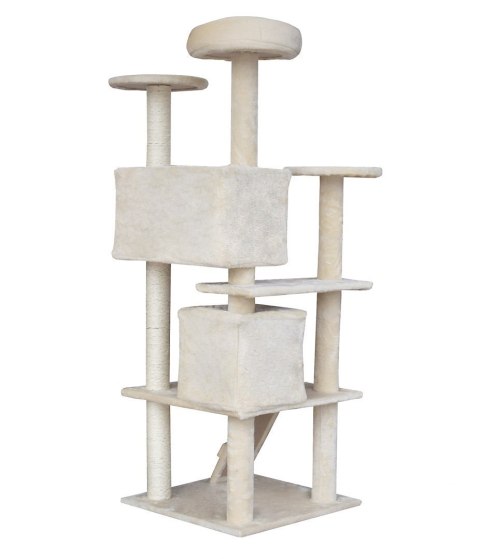 DRAPAK DLA KOTA 133CM DRZEWKO DOMEK BEŻOWY WIEŻA TWIERDZA DOMKI