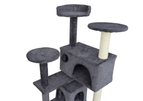 DRAPAK DLA KOTA 133CM JASNO-SIWY DRZEWKO + 2 DOMKI LOKUM WIEŻA