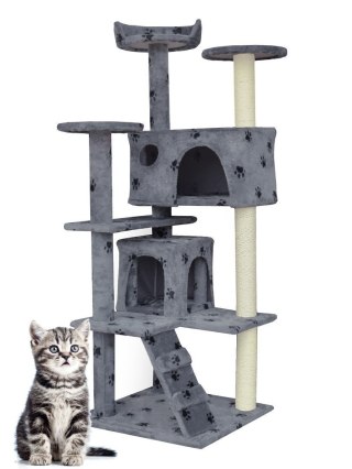 DRAPAK DLA KOTA 133CM JASNO SIWY W ŁAPKI TWIERDZA LOKUM DOMEK