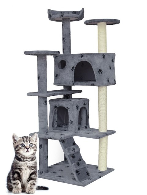 DRAPAK DLA KOTA 133CM JASNO SIWY W ŁAPKI TWIERDZA LOKUM DOMEK