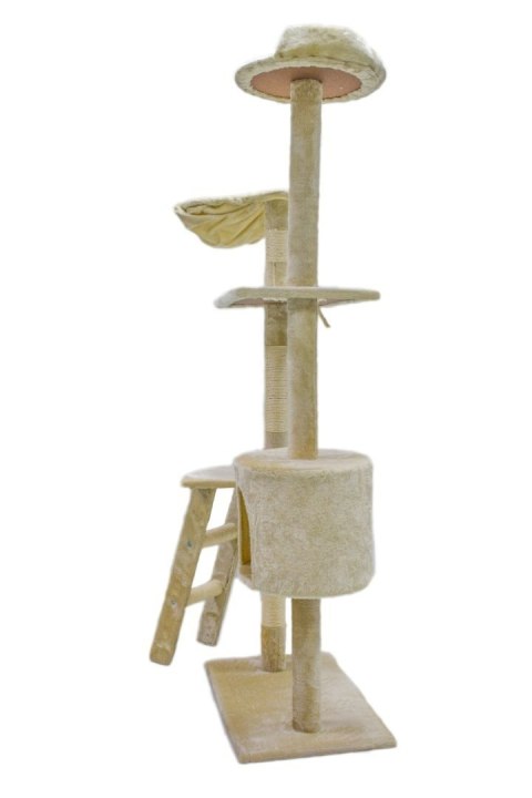 DRAPAK DLA KOTA 145 CM BEŻOWY DRZEWKO DLA KOTKA ZABAWKA LEGOWISKO