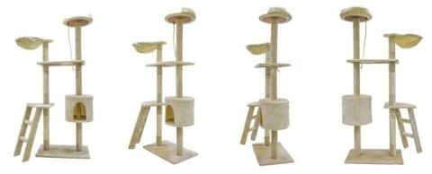 DRAPAK DLA KOTA 145 CM BEŻOWY DRZEWKO DLA KOTKA ZABAWKA LEGOWISKO