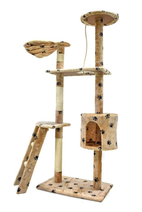 DRAPAK DLA KOTA 145 CM BEŻOWY W ŁAPKI ZABAWKA DLA KOTÓW LEGOWISKO PLAC ZABAW