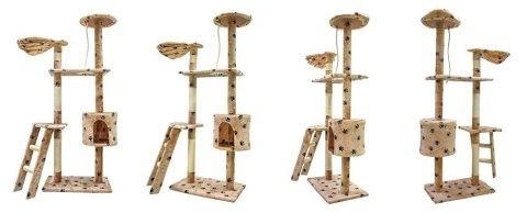 DRAPAK DLA KOTA 145 CM BEŻOWY W ŁAPKI ZABAWKA DLA KOTÓW LEGOWISKO PLAC ZABAW