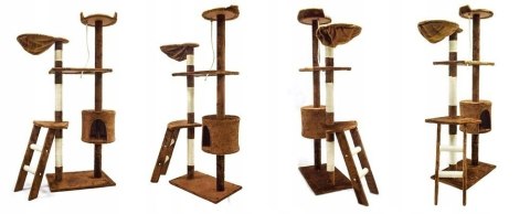 DRAPAK DLA KOTA 145 CM BRĄZOWY DRZEWKO DLA KOTÓW LEGOWISKO