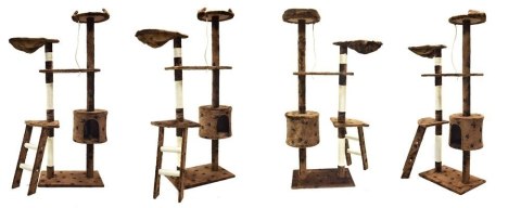 DRAPAK DLA KOTA 145 CM BRĄZOWY W ŁAPKI SIZALOWE SŁUPKI SZNUREK DO ZABAWY