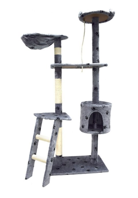 DRAPAK DLA KOTA 145 CM JASNOSZARY W ŁAPKI LEGOWISKO DRZEWKO DLA KOTKA KOTÓW